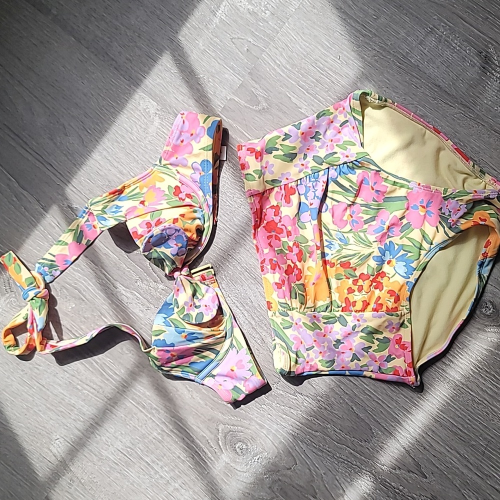 Floral High Waisted Pushup Bikini 👙